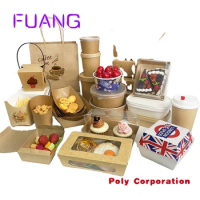 Custom Customized wholesale food packaging black/wood color cardboard paperboard cake cheese platter paper kraft box with windo