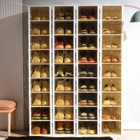 透明免安裝鞋盒翻蓋鞋子收納盒抽屜式防塵收納鞋櫃省空間折疊鞋架