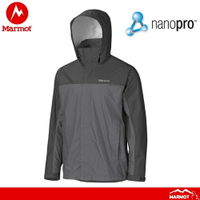 【Marmot 美國 男 Precip 防水透氣雨衣《深灰/灰》】412001452/風雨衣/防水/透氣