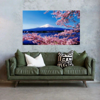 lukisan kanvas bunga sakura 90x130 cm pk
