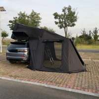 Waterproof Sunshade Folding roof tent camping family roof top tent for SUV Semi-auto Hard Top Roof Top Tent with Annex