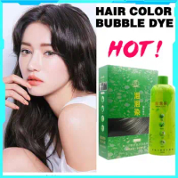 500ml Brimless Shampoo Black Hair Dye Coloring Shampoo Nourishing Long Lasting Bubble Gray Hair Dye Shampoo For Men Women