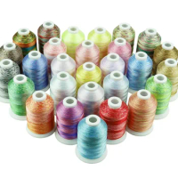 Simthread Assorted 28 Colors Embroidery Machine Thread Variegated Colors Multi Colors Thread