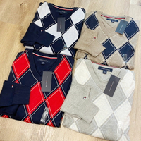 限時優惠【Tommy Hilfiger】菱格紋 針織衫 針織  薄料 毛衣 冬季 襯衫搭配 情人節 父親節 禮物 西裝｜迷人香氛◆全館現貨快出