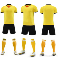 Set Pakaian Seragam Bola Sepak Jersi Pertandingan Latihan Bola Sepak Lelaki Cepat Kering Bernafas Su