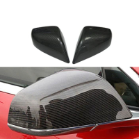 For Tesla Model S 2017 Glossy Carbon Fiber Car Side Rearview Mirror Cover Caps Sticker 100% Carbon Decoration Trim