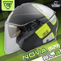 IRIE安全帽 NOVA 629 BL3 消光黑綠 霧面 半罩 3/4罩 半罩帽 內墨鏡 藍牙耳機槽 內襯可拆 耀瑪騎士