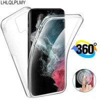 Double Sided Clear Case For Samsung Galaxy S20 S21 FE 5G S8 S9 S10 S22 Plus Ultra Note 8 9 20 10 Lite S7 Edge Front Back Cover