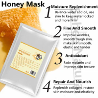 Deep Replenishment 10pcs 30ml/pc Natural Honey Moisturizing Mask Shrinking Pores Oil Control Repairing Tightening Mask Sheet
