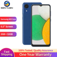 Original Samsung Galaxy A03 Core A032F/DS 4G Mobile Phone Dual SIM 6.5'' 2GB RAM 32GB ROM SC9863A Octa-Core Android SmartPhone