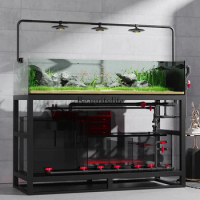 New Industrial Style Native Stream Tank Bottom Filter Fish Tank Full Set Landscape Water Plants Super White Aquarium
