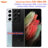 Samsung Galaxy S21 Ultra 5G G998U1 128G/256G/512GB ROM 6.8" Octa core Snapdragon 888 108MP eSim 12G/16GB RAM Original Cell Phone