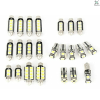 23pcs超亮Canbus LED燈泡5050 SMD LED燈燈泡汽車內部燈圓頂燈LED MAP燈車門燈後備箱牌照燈燈