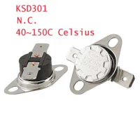 5 x 250V 10A Temperature Controlled Switch Thermostat 40~150C Celsius NC KSD301