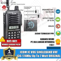 ICOM Ic V86 V 86 Singleband VHF 136-174Mhz HT Icom v86 v-86 Up To 7Watt Ht Icom Original Garansi Res