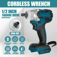 18V Cordless Impact Wrench Screwdriver Electric Brushless Power Tool Rechargeable Drill Driver Dual Use(No Battery)