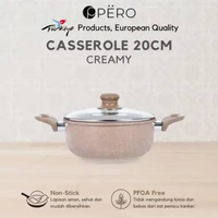 Pero Berlin Casserole 20cm with Glass Lid / Panci Biogranite Anti Lengket dengan Tutup Kaca / Cookwa