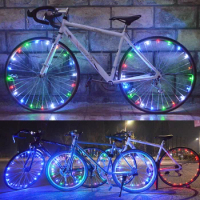 20 LEDs Bicycle Light Wheel Rim Spoke Clip Tube Cycling Outdoor Highlight Easy To Install Waterproof Mountain Bike Wheel Lamp