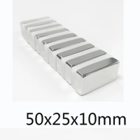 1PCS 50x25x10 mm N35 Block Powerful Magnets Strip Neodymium Magnet 50x25x10mm Strong Permanent NdFeB Magnetic 50*25*10 mm