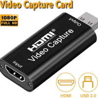 Audio Video Capture Card HDMI Video Capture HDMI to USB2.0 Record for Live Streaming and Live Broadcasting