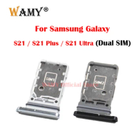 Original New SIM Card Tray Slot Holder Adapter Socket For Samsung Galaxy S21 / S21 Plus / S21 Ultra Dual SIM