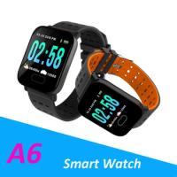 50pcs A6 Smart Watch Heart Rate Monitor Sport Fitness Tracker Blood Pressure Call Reminder Men Watch for iOS Android Gift