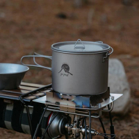 Outdoor Pure Titanium Pot Single Folding Hanging Pot Portable Dormitory Instant Noodle Pot Camping Cooker Camping Equipment New