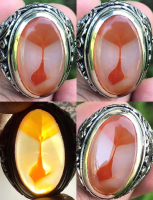 Cincin Batu Akik Natural Kristal Motif Gambar Bandul Jam Kuno Antik