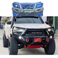 HM Hilux Revo Rocco Bull bar with protector Hamer steel front bumper for Hilux revo rocco 2015-2022 car bumpers