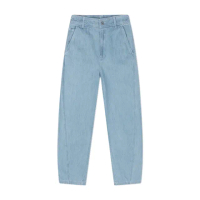【CONVERSE】Denim Barrel Pant 女款 淺藍色 繭型 錐形褲 休閒 長褲 10027410-A01