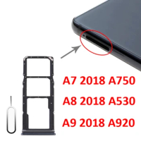 Sim Tray For Samsung Galaxy A7 A8 A9 2018 A750 A530 A730 A920 Phone SD Card Chip Tray Slot Adapter Holder Drawer Part