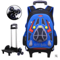 3D School Rolling backpack Bag School Bag with Wheels Kids Wheeled Backpack for boys Children School Trolley Bags travel luggage