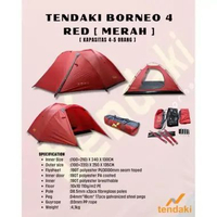 SKY - TENDAKI •tenda famili dome camping termurah •BORNEO 4 pro •MALANO •Double Layer •PU 4000mm BOR