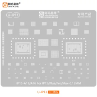 Amaoe For iPhone 6~15 Pro MAX BGA Reablling Stencil A8~A17 Motherboard CPU IC Chip Planting Tin Template Soldering Steel Mesh