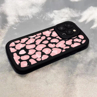 Pola Macan Tutul Modern Pink Untuk case iphone 11 13 14 15 plus 16 13 pro max 12 x xr xs ip max hp c