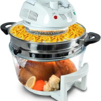 Halogen Oven Countertop Air Fryer Infrared Convection Cooker with Stainless Steel Cooking Bowl for Healthy Meals
