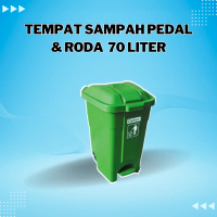 Tempat tong bak sampah 70 liter Dalton roda dan pedal