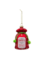 ที่ตกแต่งต้นคริสต์มาสแก้ว Santa Bag Xmas23  YU724-22 7.2x4.6x11.6 cm. แดง