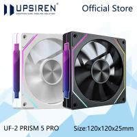 พัดลมเคสคอมพิวเตอร์ UPSIREN รุ่น UF 2 PRISM 5 PRO ขนาด 12 ซม., ARGB, อัตราการไหลของอากาศสูง มีให้เลื