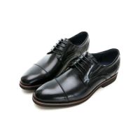 【GEORGE 喬治皮鞋】Amber系列 高質感苯染牛皮橫飾紳士鞋 -黑 315008BR10