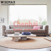 WISEMAX FURNITURE Medieval Simple Modern Sofa Set Furniture Living Room Hotel Lobby Solid Wood Frame Velvet Fabric Couch Sofas