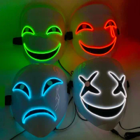 LED Anime Black Bullet Hiruko White Visible Adjustable Mask Helmet Cosplay Costume Props Halloween Gifts Collection