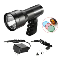 80000lux Led Rechargeable Spotlight Flashlight Hunting Accessories Searchlight Hog Coon Coyote Hunting Light 4 Color With Laser