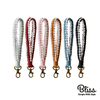 【Bliss BKK】雙色編織手腕帶吊飾 包包搭配首選(6色可選)