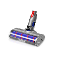 【CHAK恰可】Dyson LED電動軟絨吸頭 戴森SV18 SV20 SV34副廠刷頭配件(適用機型 Digital Slim/Detect Slim)
