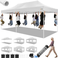 10x20 Pop up Canopy Tent with 6 Sidewalls Heavy Duty Party Tent Easy Up Commercial Canopy Tents for Parties with Waterpro UV 50+