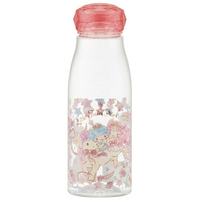 小禮堂 雙子星 透明隨身冷水瓶 塑膠水瓶 兒童水壺 500ml (粉蓋 獨角獸)