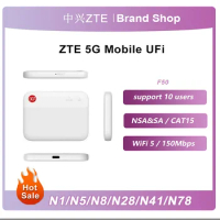 ZTE F50 5G Pocket Ufi 5G Wireless WIFI Routers Sub-6 SA/NSA N1/5/8/28/41/78 4G Cat15 2.4G/5G Wifi(No battery)