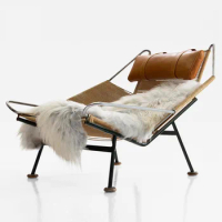 Nordic minimalist designer woven hemp rope sailing lounge chair modern foot lounge lounge chair