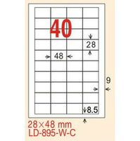 【龍德】LD-895(直角) 雷射、影印專用標籤-紅銅板 28x48mm 20大張/包